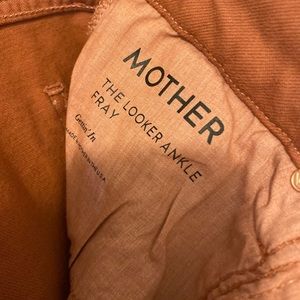 MOTHER Rust Denim Fray Edges